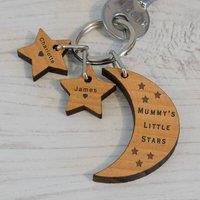 Uniqueful Personalised Little Stars Key Ring for Mum Mothers Day in Brown