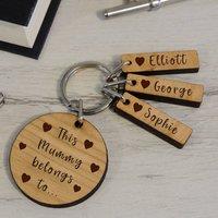 Uniqueful Personalised This belongs to Key Ring for Mum Mothers Day in Brown