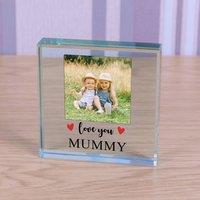 Uniqueful Personalised Love You Glass Token Mothers Day Gift for Mum in Clear