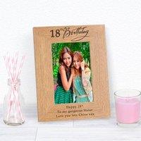 Uniqueful Personalised Happy Birthday Any Age Wood Picture Frame 6 x 4 Sister in Brown