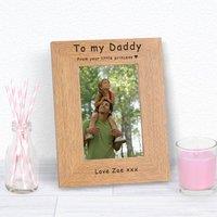 Uniqueful Personalised Your Little Princess Wood Frame 6x4 Fathers Day Dad in Brown