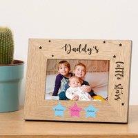 Uniqueful Personalised Little Star(s) Wood Picture Frame 6x4 Fathers Day Dad in Brown