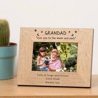 Uniqueful Personalised Love You To The Moon Wood Picture Frame 7 x 5 Grandad in Brown