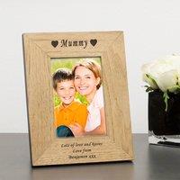 Uniqueful Personalised Mummy Daddy Nanny Family Member Wood Picture Frame 7x5 in Brown