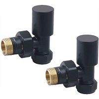 Balterley Modern Angled Radiator Valves in Black
