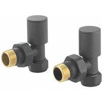 Balterley Modern Angled Radiator Valves in Grey
