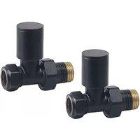 Balterley Modern Straight Radiator Valves in Black