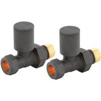 Balterley Modern Straight Radiator Valves in Grey
