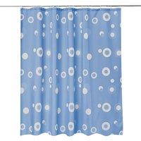 Neel Blue Mandala Polyester Shower Curtain, Water-Resistant Bathroom Curtain With 12 Hooks - 180x200cm | Size: 180 cm width x 200 cm drop