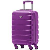 Flight Knight 55x35x20cm Cabin Carry Bag Hard Shell Suitcase 100+ Airline Approved in Purple