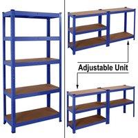 House of Home Steel Racking Shelving 5 Tier Heavy Duty Garage Storage Racks Shelf Metal Unit in Blue