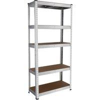 House of Home Garage Racking 5 Tier Shelving Unit Boltless Heavy Duty Metal Shelf Shed Storage Silver