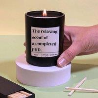 JAAM Completed PHD Graduation Candle - Vanilla in Black