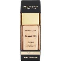 Profusion Cosmetics Flawless 2-in-1 Foundation & Concealer Fair Ivory | Size: 30ml