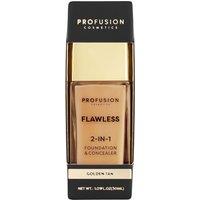 Profusion Cosmetics Flawless 2-in-1 Foundation & Concealer Golden Tan | Size: 30ml