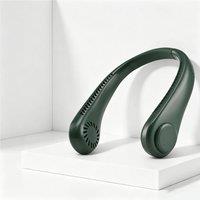 Quipulse Brushless Silent 3-speed Neck Hanging Fan in Green