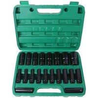 NESTLUNE 20Pcs 1/2" inch Deep Impact Socket Tool Set in Black | Size: 10000mm x 520mm