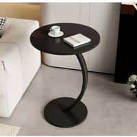 FLAVORA Modern C-Shaped Compact Sofa Side End Table in Black | Size: 0.6m2
