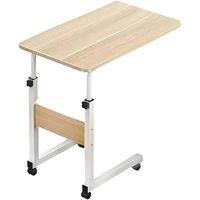 FLAVORA White Wood Color-Portable Over Bed Table | Size: 0.6m2