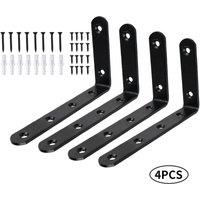 FLAVORA 4PCS Heavy Duty Cast Shelf Bracket Supports in Black | Size: 1000mm 10000mm