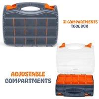 FLAVORA 31 Compartment Double Sided Tool Storage Case in Grey | Size: 10000mm x 520mm