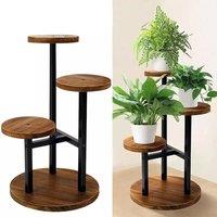 EONLION 3 Tier Plant Stand Holder Display Shelf in Brown | Size: 100 cm