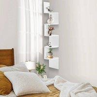 EONLION 5-Tier Corner Shelf in White | Size: 100 cm