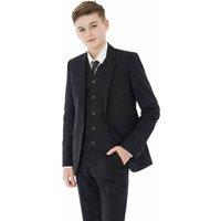 Vivaki Boy's 5 Piece Slim Black Suit | Size: 9-10 Years