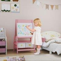 AIYAPLAY 3-in-1 Kids Easel, Double-Sided Art Easel with Paper Roll in Pink