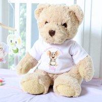 Aye Do Gifts Women's Personalised Luxury Teddy Bear Pink Mouse Welcome to the World T-Shirt in Beige