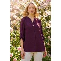 Roman Women's Heart Button Detail Shirt in Purple | Size: 14