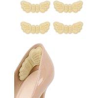 Lovii Women's Butterfly Heel Grip Pads, Anti-Slip Shoe Cushions4pcs in Nude