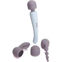 Ann Summers Women's Power Massage Wand Vibrator Set with 3 Interchangeable Attachments in Blue