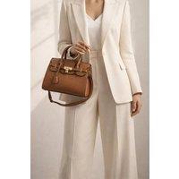 SVNX Women's Top Handle Satchel Handbag in Brown