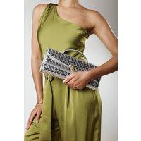 Where's That From Women's Petal Envelope Style Clutch Bag in Silver