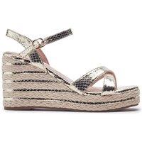 Moda In Pelle Women's 'Maylia' Snake Print Heeled Sandals in Gold | Size: 6