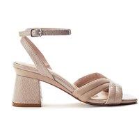Moda In Pelle Women's 'Madelia' Snake Print Heeled Sandals in Stone | Size: 5