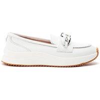 Moda In Pelle Women's 'Sorrento' Leather Loafers in White | Size: 7