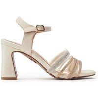 Moda In Pelle Women's 'Narine' Porvair Heeled Sandals in Gold | Size: 5