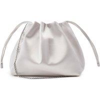 Moda In Pelle Women's 'Lotty Bag' Satin Shoulder Bag in Off-White