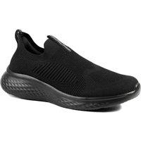 Pavers Women's Wide Fit Memory Foam Easy Step In Trainers in Black | Size: 9