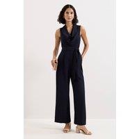 Phase Eight Women's Emry Cowl Neck Jumpsuit in Dark Navy | Size: 26
