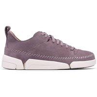 Clarks Women's Trigenic2 Flex Mauve Suede Trainers, Lace Up in Purple | Size: 6.5-Standard Fit