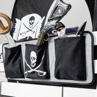 Na and Nani Noa & Nani Kids Bed Tidy - 3 Pocket Pirate Hideaway Storage Organiser in Black