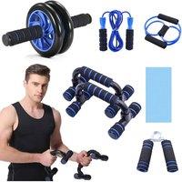 EONLION 7PCS Ab Roller Dual-Wheel Core Trainer in Black | Size: 0-12 m