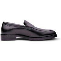 QUIVE London Men's Bending Black Leather Penny Loafers Formal Shoes with Warranty | Size: 9