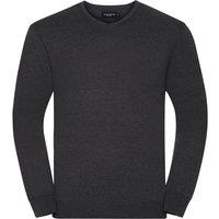 Russell Collection Men's Knitted V Neck Sweatshirt in Charcoal | Size: Small
