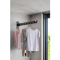 Living and Home 2Pcs Aluminium Alloy Wall Mounted Coat Drying Hanger in Black