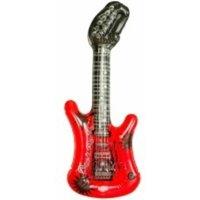 Cheetah Party Inflatable 55cm Guitar in Red | Size: 1 Pack