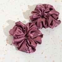 Wild Rising Skincare Burgundy Satin Hair Scrunchie Band